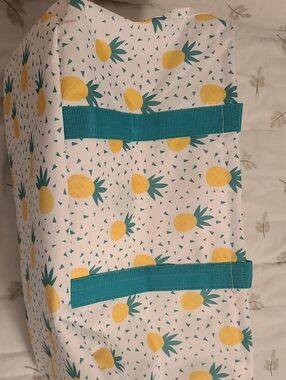 Pineapple Print Travel/Storage Bag in Turquoise & Yellow